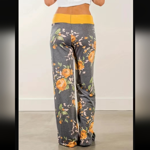 NWT Boho Floral Print Drawstring Pants - Picture 2 of 4